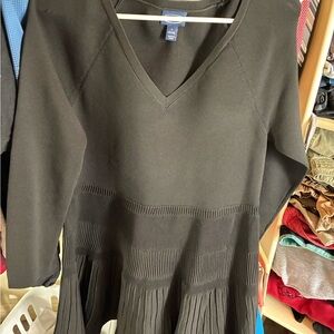 Elegant Black V-Neck Dress